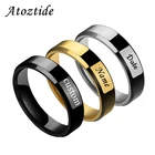 Мужские и женские кольца Atoztide, из нержавеющей стали, с выгравированным именем