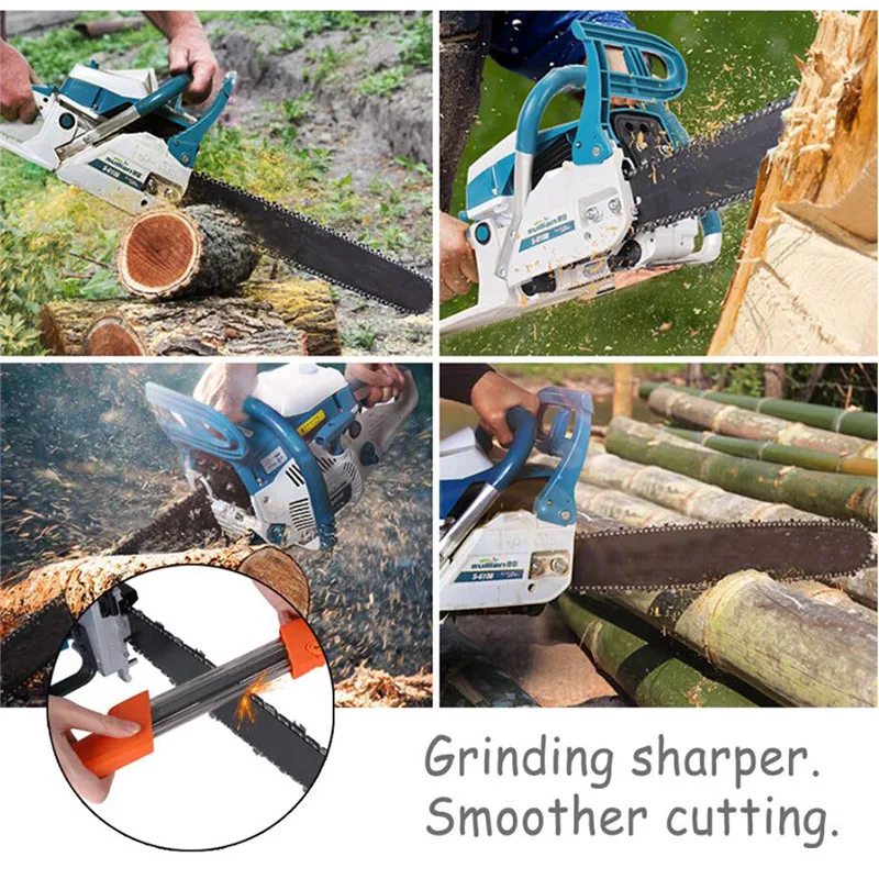

2 In 1 Easy File Chainsaw Chain Sharpener Pitch Fast Chain Saw Teeth Sharpening Set with 2pcs 3/16 Inch Files 4.8mm .325 Inch