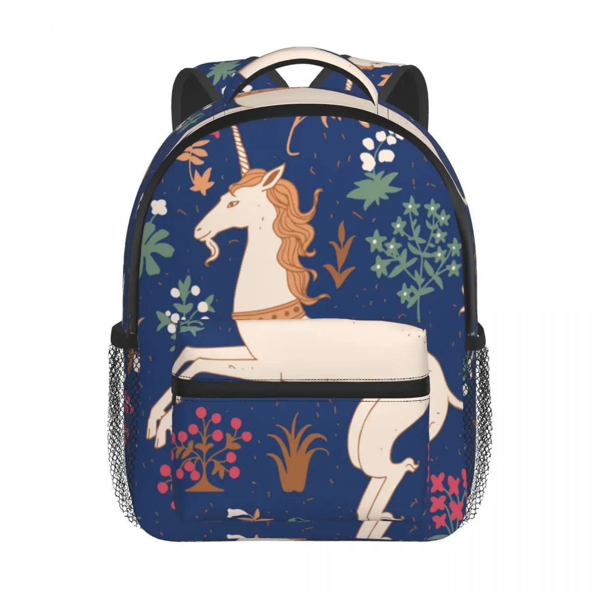 2022 Children Backpack Toddler Kids School Bag Vintage Unicorn In Magic Forest Kindergarten Bag for Girl Boys