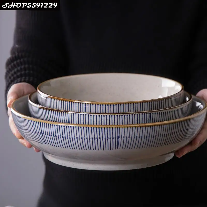 

12-inch large size ceramic soup bowl 10 inch large soup bowl hotel tableware household noodle bowl
