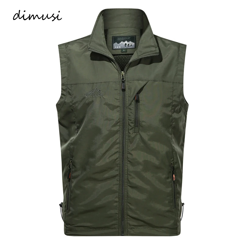 

DIMUSI Summer Autumn Men's Vests Casual Man Breathable Mesh Vest Sleeveless Jackets Man Outwdoor Fishing Waistcoats Clothing