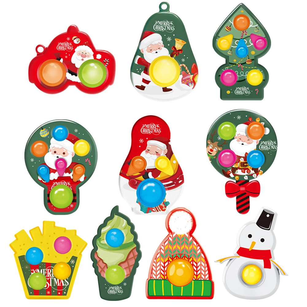 

4 шт. антистрессовая Рождественская нажимная пузырьковая декоративная нажимная ионная нажимная доска для пальцев забавная интерактивная с...