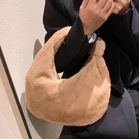 women winter plush handbag designer brand female bags new vintage underarm bag sac a main ladies casual hobos bags luxury tote