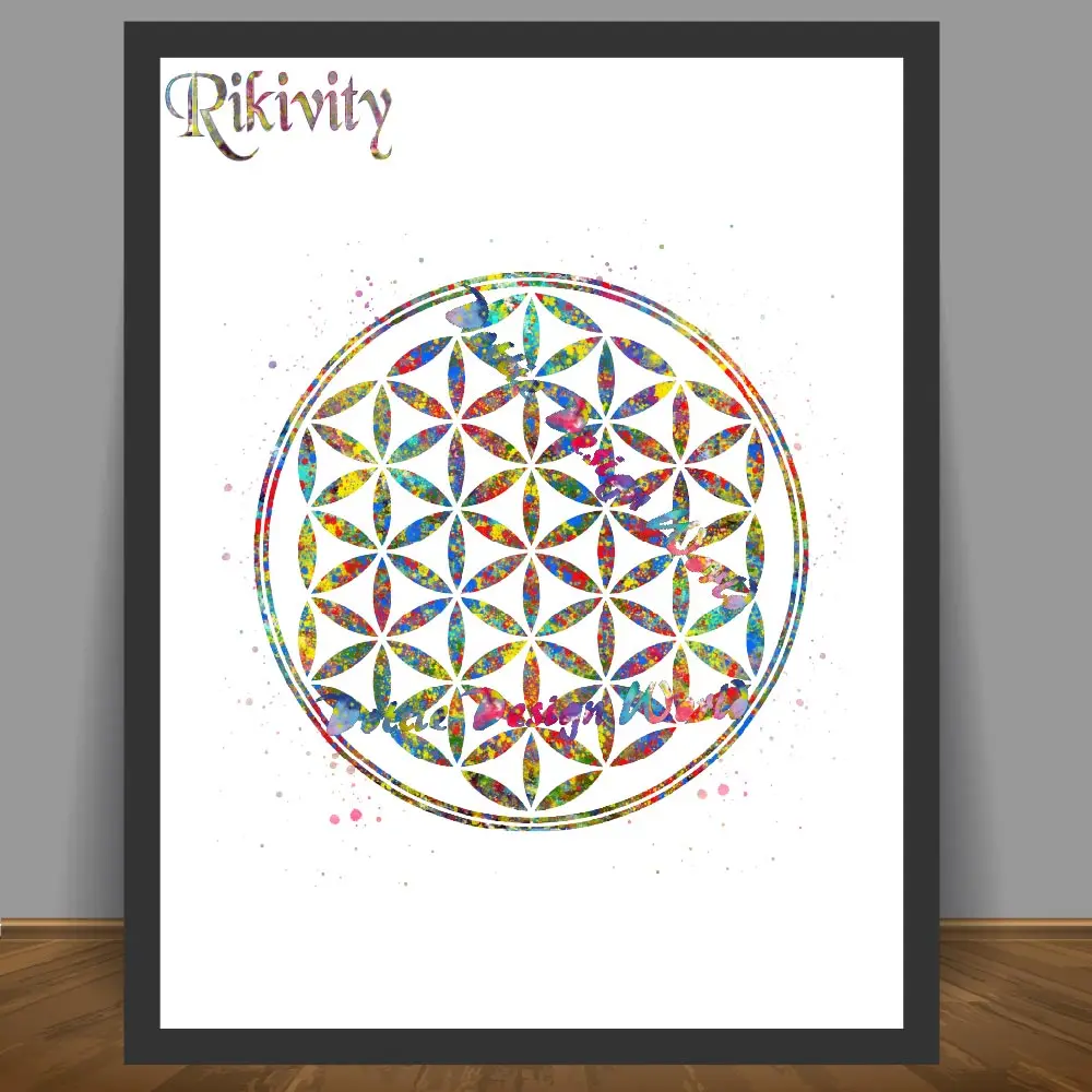 Постер Rikivity оригинальный цветок жизни Священный принт религиозная стена