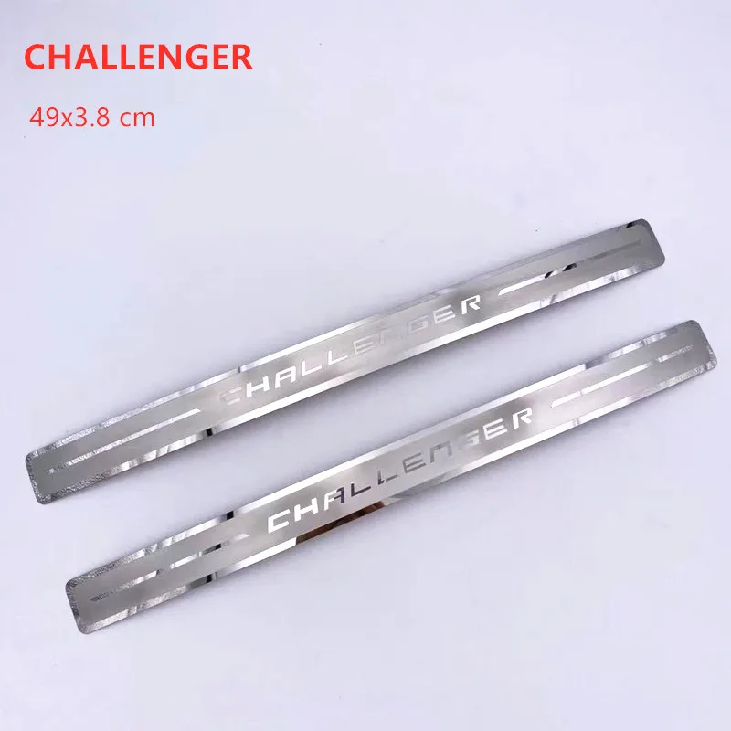 

For DODGE CHALLENGER 2009-2020 Door Sill Scuff Plate Cover Trim Stainless Steel Threshold Pedal Styling Protect Car Accessories