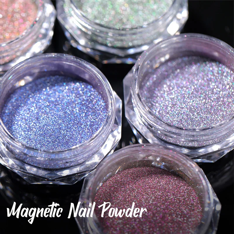 Магнитная пудра для ногтей с котом блестящая Гель-лак песок пигмент магнит