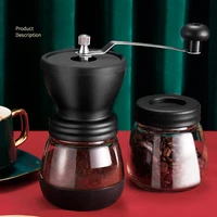 coffee grinder mill manual hand beans grain pepper seed burr storage jar tool ceramic portable kitchen home office cafe grinder
