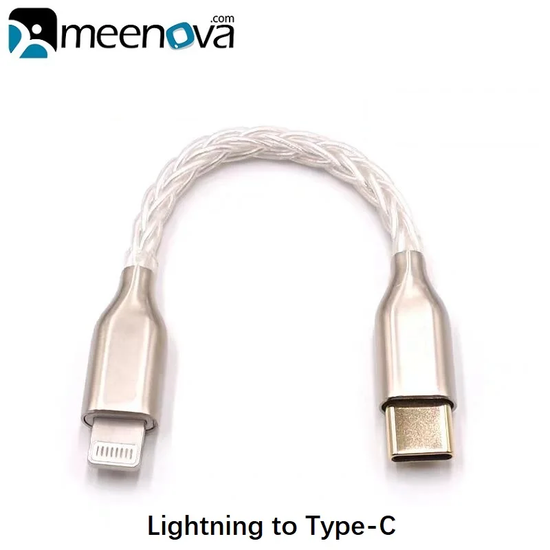 

Lightning to Type-C DAC OTG Cable, 8 Core Single Crystal Copper, USB C to MicroUSB Pure Silver Cord for iPhone 12 Pro Max 11 Xs