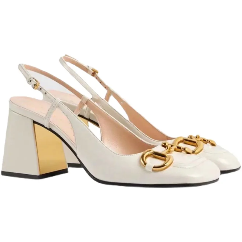 

2021 new Mary Jane heels G square head retro chunky heel women sandals shoes for women