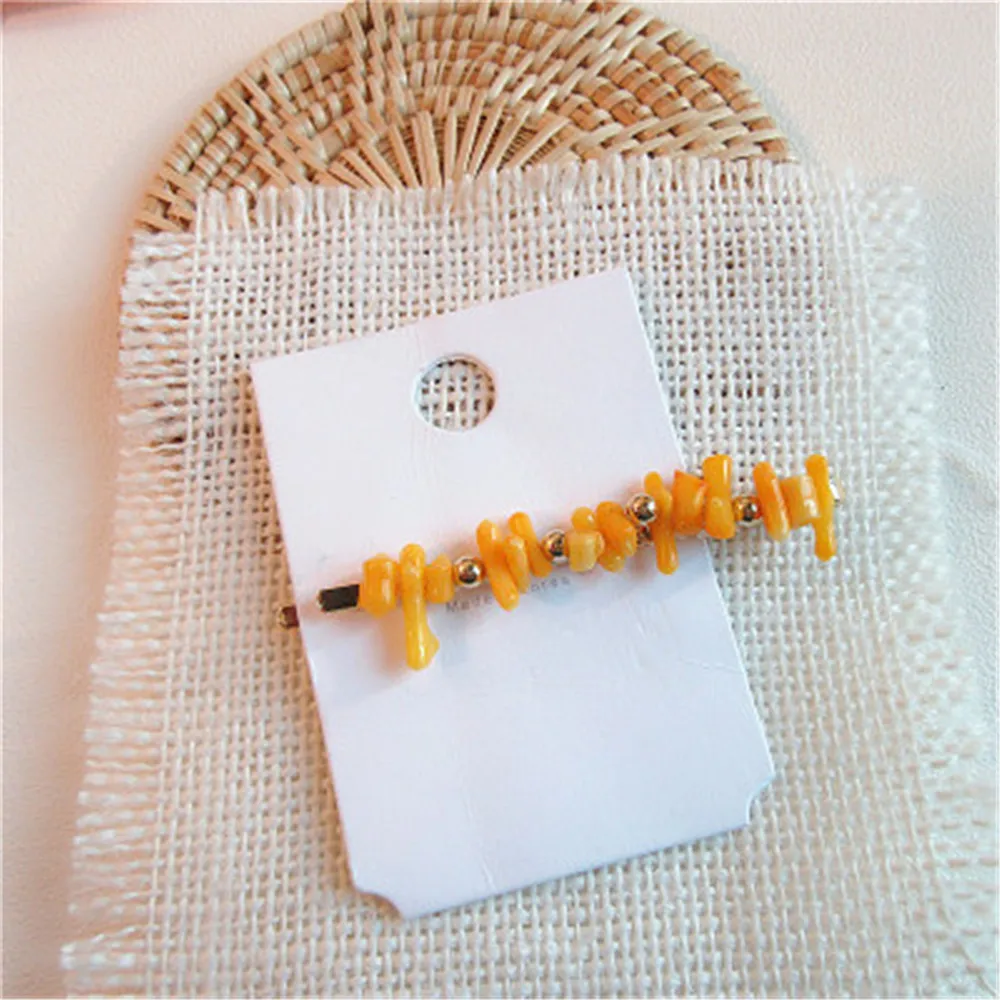 

Korean Colored Rough Stone Fresh Design Hairpin Girl Clip Bangs Clip hair clip