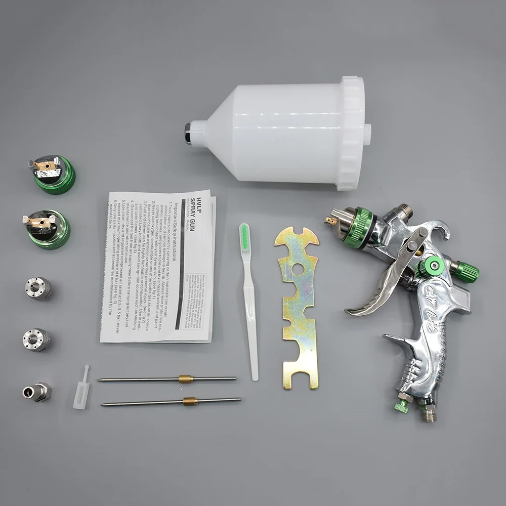 

HVLP Spray Gun Set 600ML 1.4mm 1.7mm 2.0mm Airbrush Kit Steel Nozzle Gravity Pneumatic Paint Sprayer Car Auto Repair Tool Kits