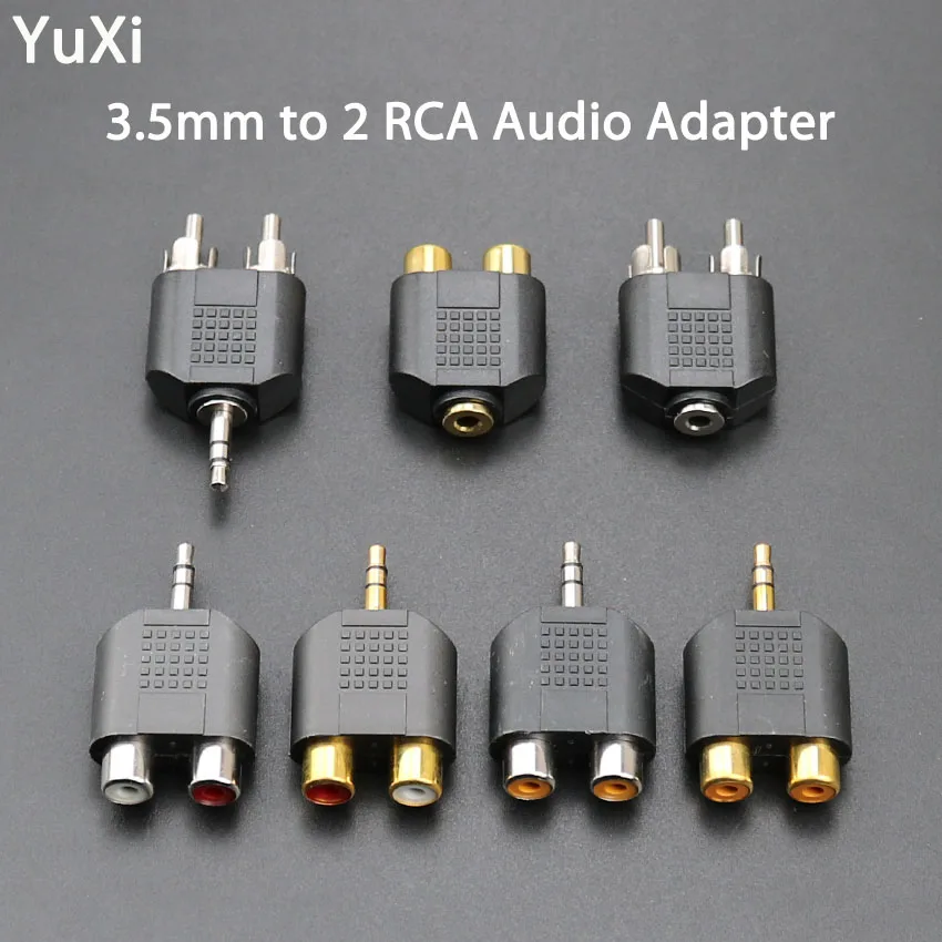 YuXi 3 5 мм разъем стерео штекер 2 RCA Женский адаптер Y разветвитель аудио кабель