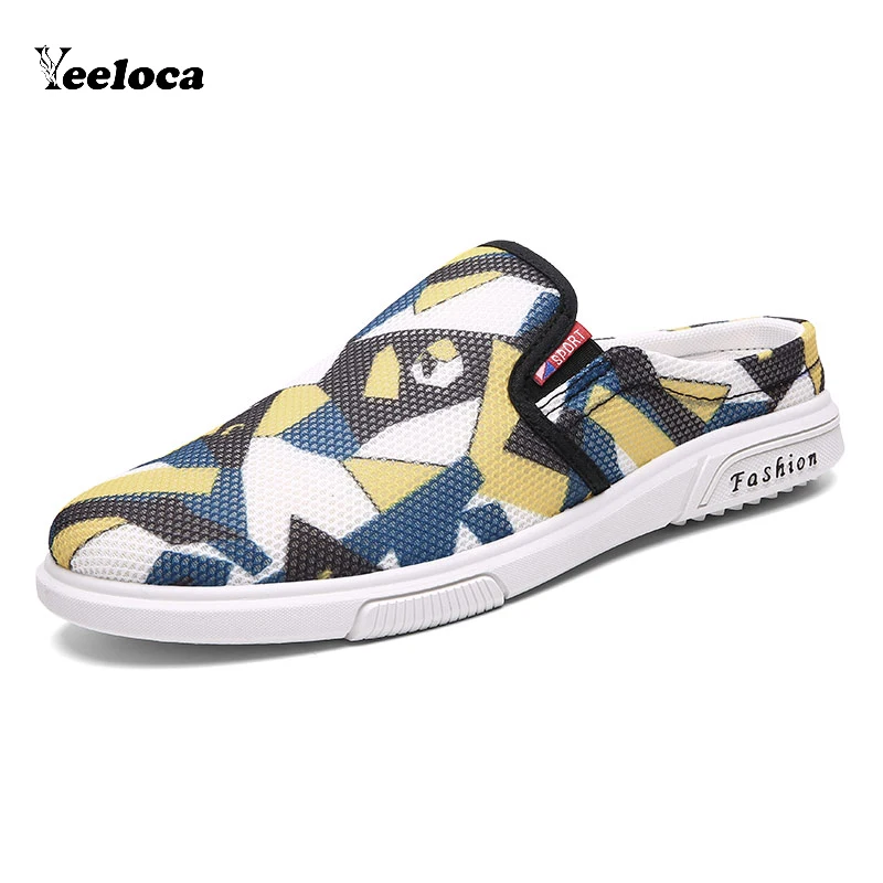 Летняя мужская повседневная камуфляжная обувь Лоферы без застежки тапочки на