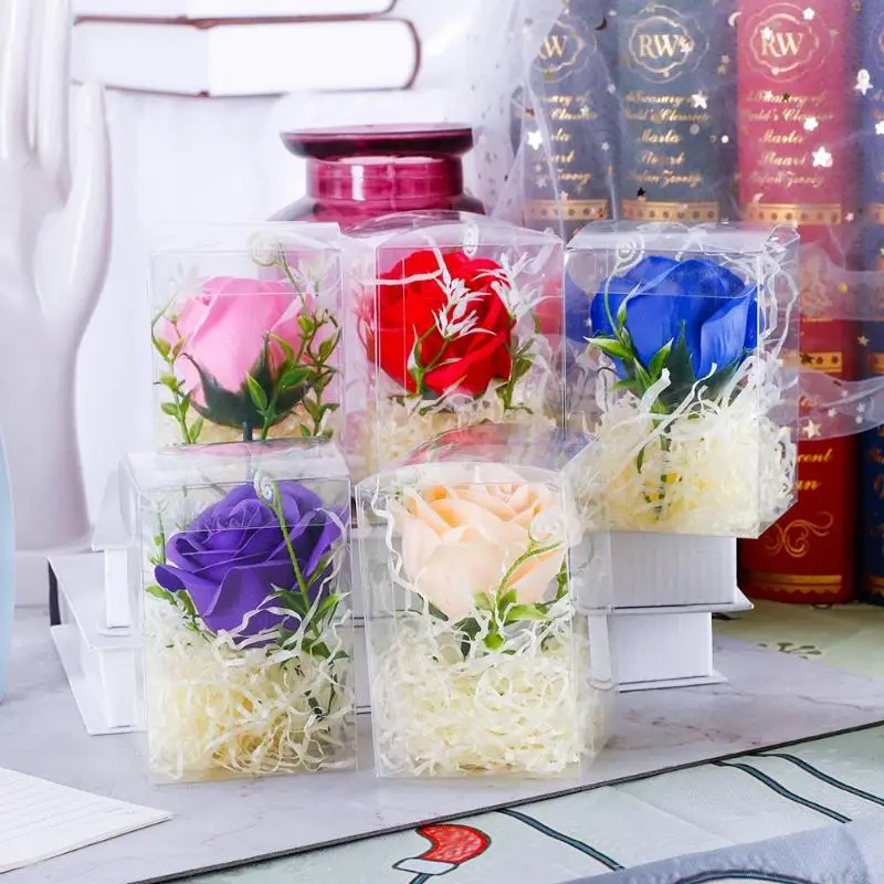 Креативная искусственная ветка с цветами сохраненная одиночная Роза мыло в