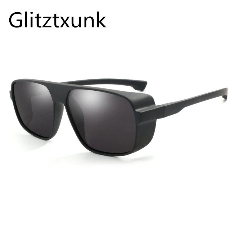 Мужские солнцезащитные очки в стиле стимпанк Glitztxunk винтажные квадратные