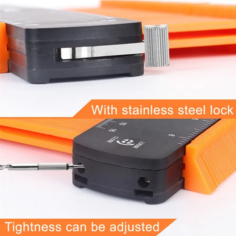 

Contour Gauge Plastic Contour Copy Contour Gauge Standard Woodcut Tool Laminate Tile Tools Adjustable DIY Woodworking Ruler