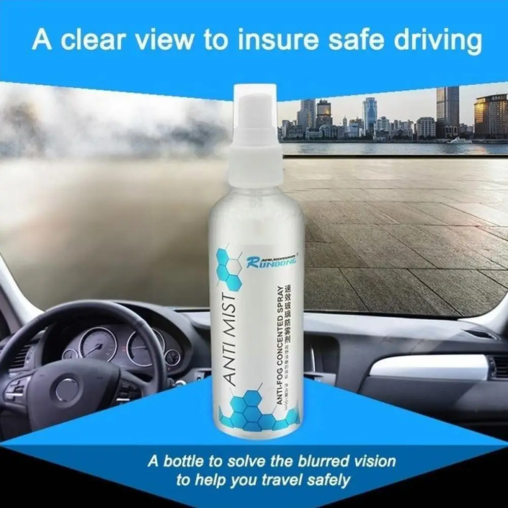 

100ml Defogging Agent Anti-fog Agent Waterproof Rainproof Bathroom Auto Cleaner Accessories Window Glass Car Cleaning Spray V3r9
