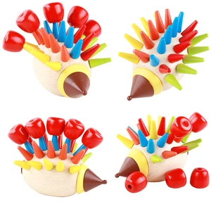 Деревянные игрушки ежика своими руками, Дети Дети Познавательная форма Цвет, Соответствующая игра Монтессори, Развивающие игрушки для детей раннего возраста