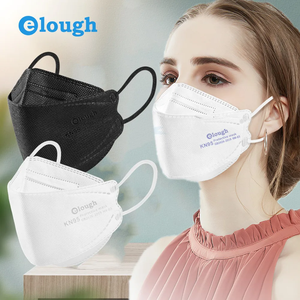 Elough fpp2 Утвержденная маска для лица 3D KF94 KN95 одноразовая взрослых маски из ткани ffpp3