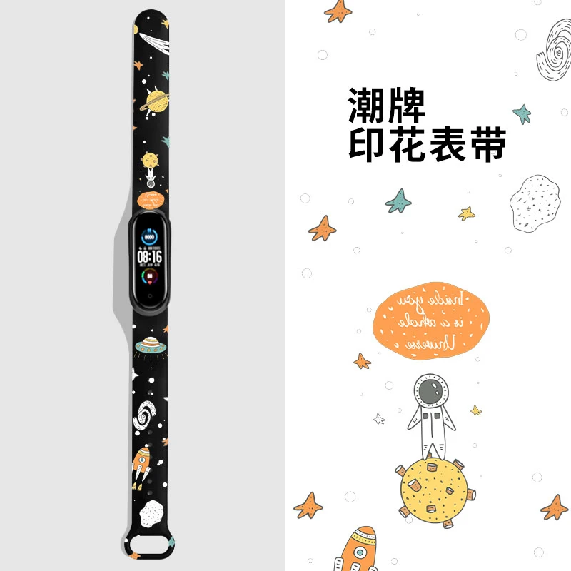 

Silicone Watch strap For Xiaomi Mi Band 4 5 Bracelet Mi Band 3 Replacement belt Rubber Cartoon Design Wristband for miband 5