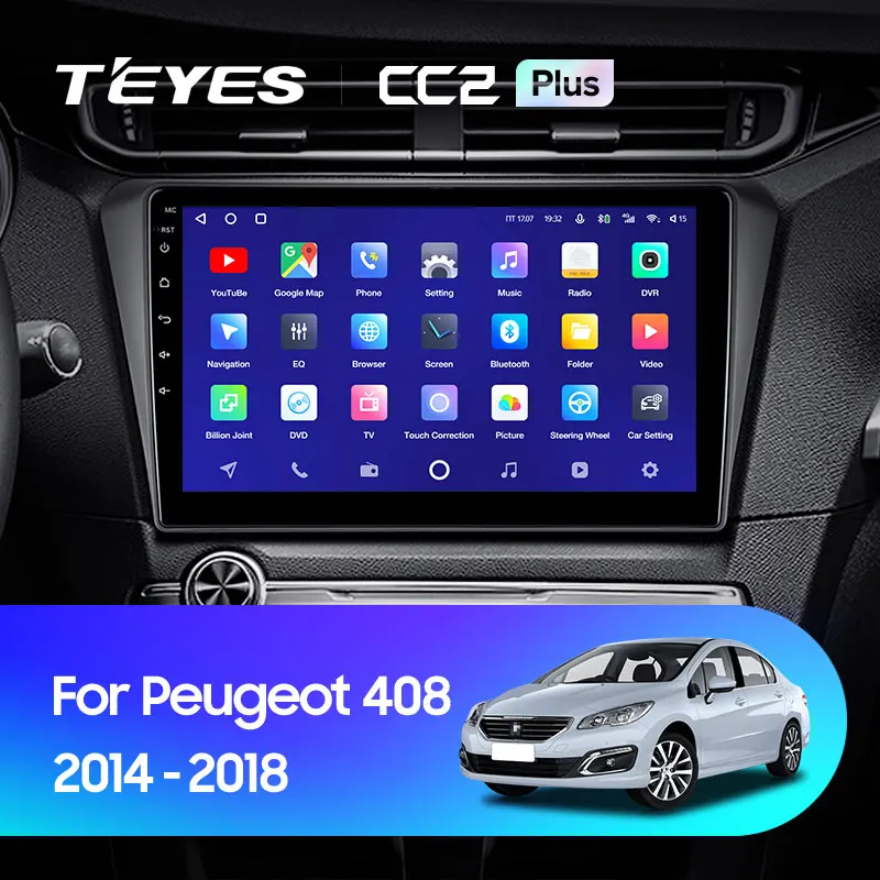 TEYES CC2L и CC2 Plus Штатная магнитола For Пежо 408 Peugeot 2014 2018 Android до 8 ЯДЕР 6 + 128ГБ 16*2EQ DSP 2DIN