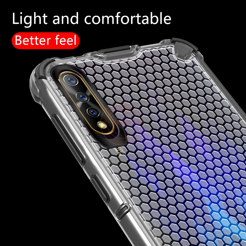 

Rzants For VIVO S1 Hard Casing [Honeycomb] Bumper Anti-fall Air Cushion Transparent Shockproof Phone Casing