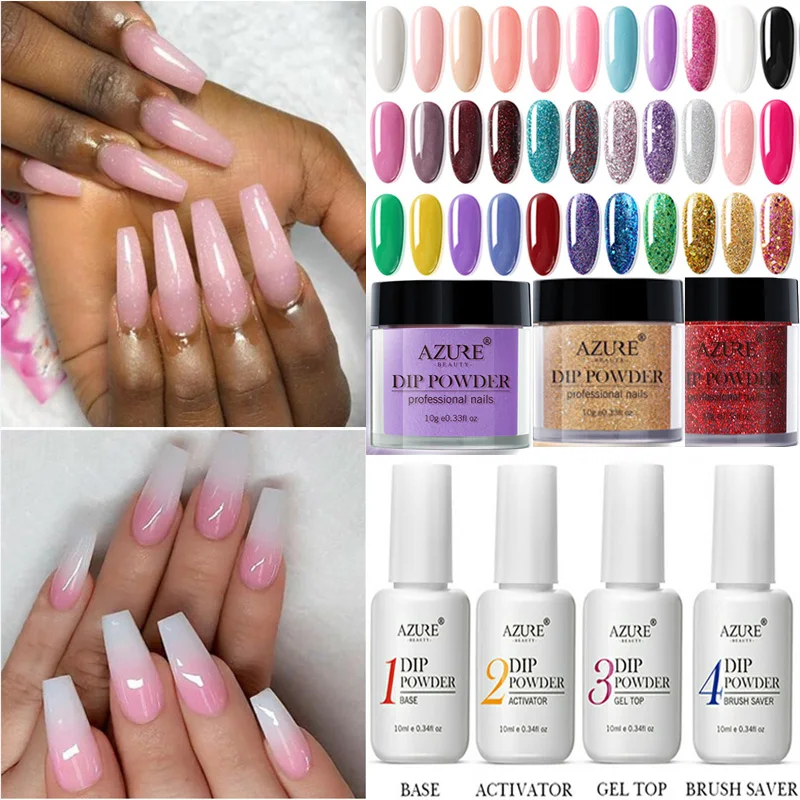 Modelones 63 шт./лот градиентный цвет погружающийся порошок набор для ногтей сделай