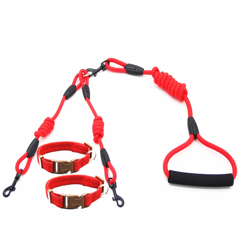 Rope collars RD Walk 2, две собаки, один поводок, нейлоновый, без запутывания, поводок для собак и кошек, для бега или тренировки, ошейник или шлейка - Цвет: Rope collars RD