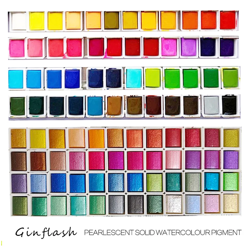 Набор для рисования акварелью гуашью набор с блеском 48 цветов 4 г на тюбик