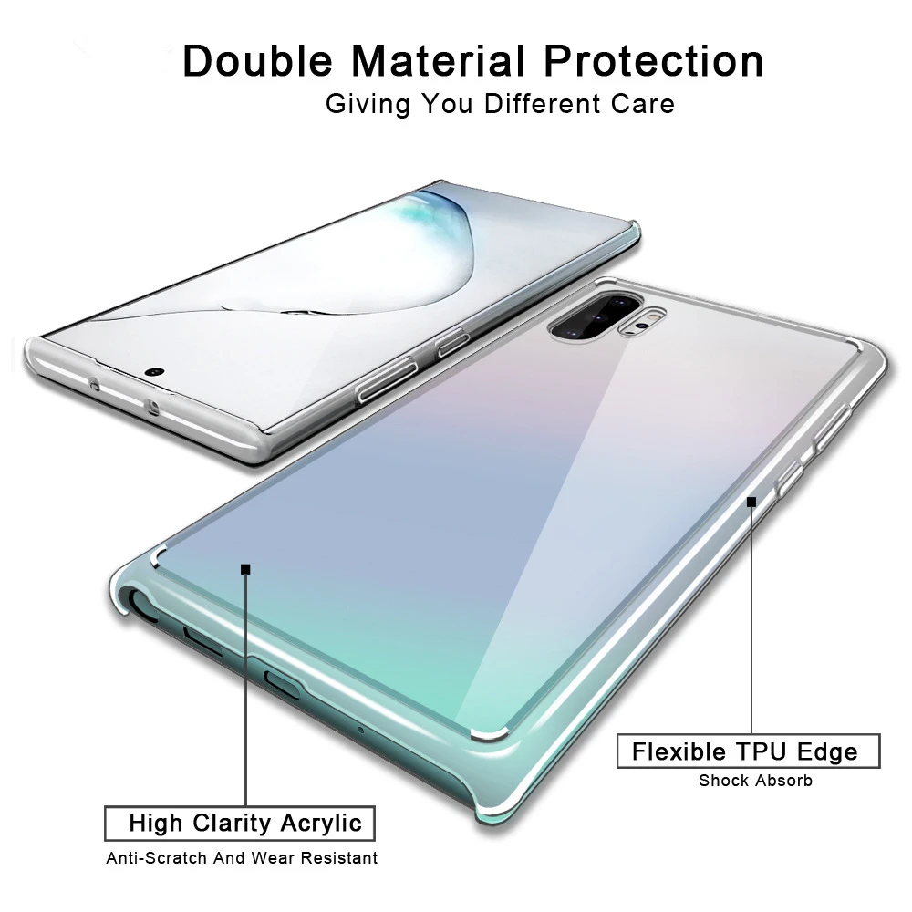 Прозрачный акриловый чехол HD с защитой от царапин для Samsung Galaxy Note 10 Pro + Plus