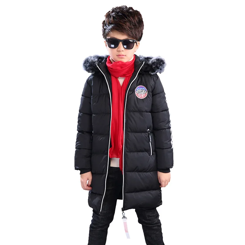 Одежда для детей зимняя парка с длинным капюшоном мальчиков большой теплый