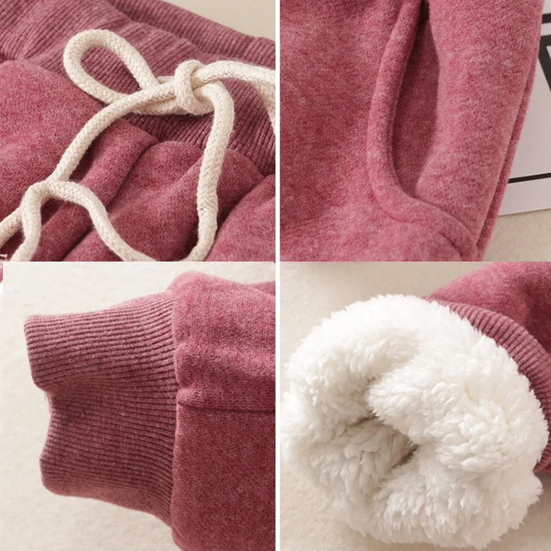 Женские брюки зимние толстые кашемировые штаны из овечьей кожи теплые