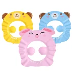 Милая мультяшная шапочка для детского шампуня, регулируемая водонепроницаемая шапочка для защиты ушей, детская шапочка для ванны, аксессуары для ванны