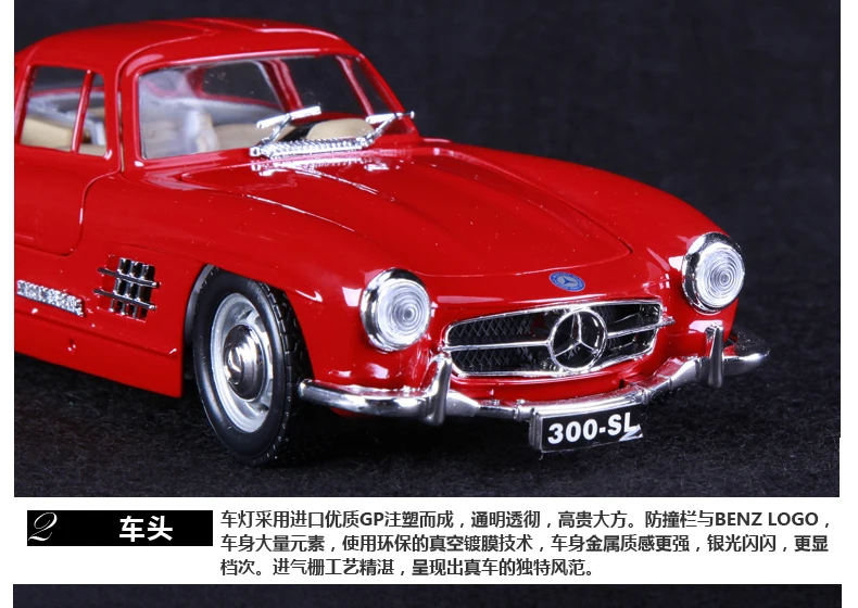 Bburago 1:24 Mercedes 300SL классический автомобиль сплав модель автомобиля Моделирование Украшение автомобиля коллекция Подарочная игрушка