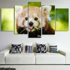 Картины на холсте, настенное искусство для гостиной, домашний декор, 5 шт., картины с милой красной пандой, Ailurus Fulgens постеры с животными frame
