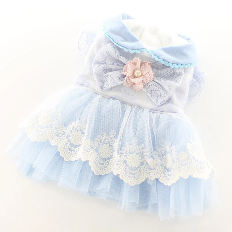 

Winter Girl Dog Clothes Dog Dresses with Flowers Pet Wedding Dress Tutu Puppy Coat Small Dog Costumes Yorkie Schnauzer Clothing