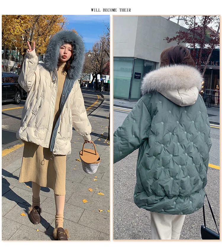 Женское пуховое пальто теплая Толстая парка с капюшоном из натурального меха