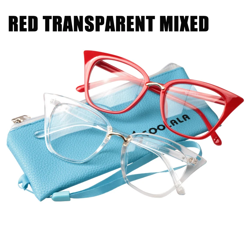 Red Trans Mix SOOLALA очки для чтения «кошачий глаз» Большие женские очки для чтения цветные очки для дальнозоркости для зрения 0,5 0,75 1,0 1,25 до 4,0 - Цвет оправы: Red Trans Mix