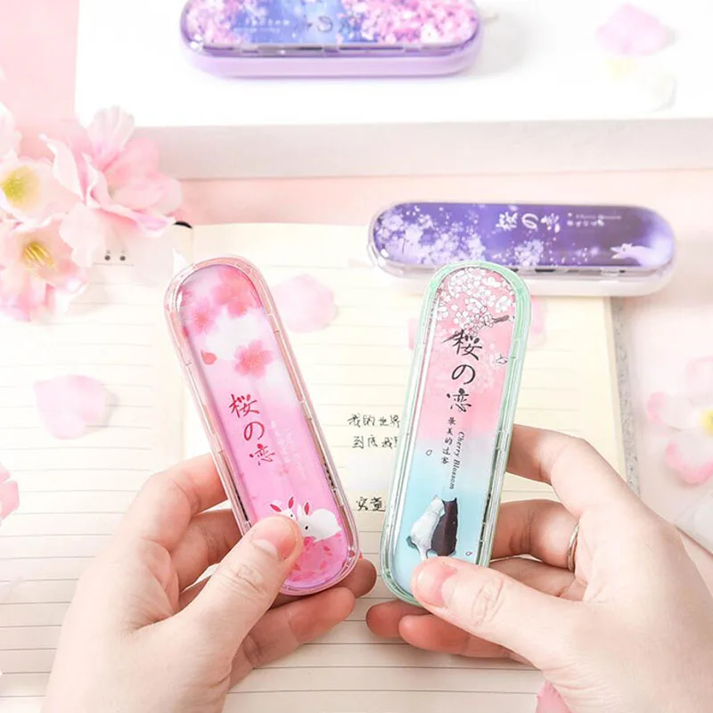 

24 pcs/lot 5mm*8M Creative Cherry Cat Correction Tape Cute PET Tapes Promotional Stationery gift School Office Supplies