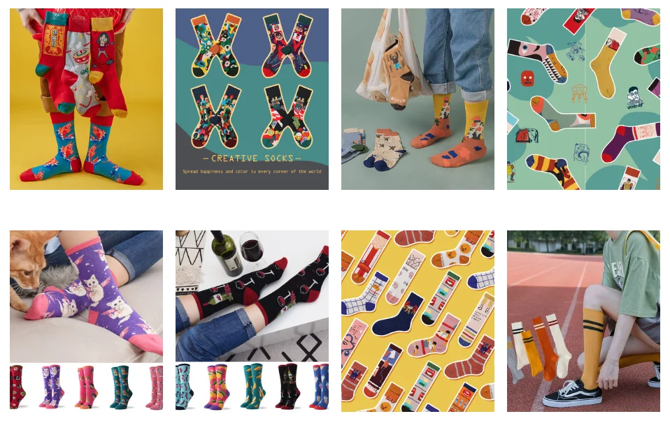 Высокие носки meia medias de mujer длинные calcetines divertido с животным принтом moda зима осень happy sheer Новинка Хлопок Женские