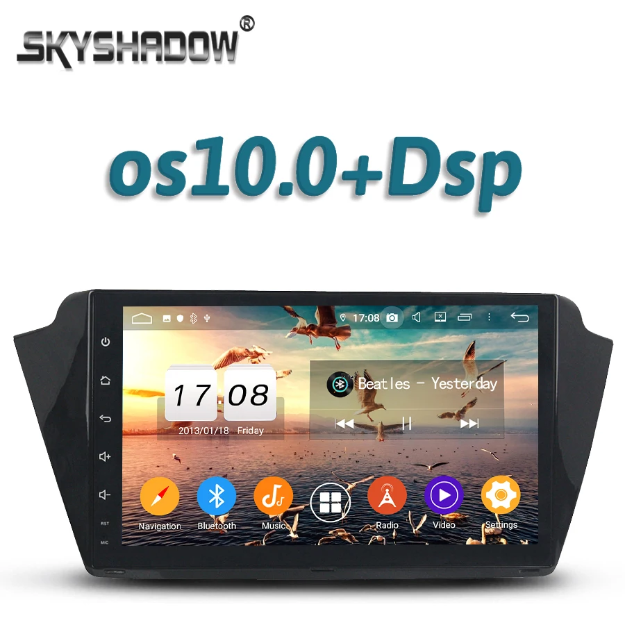 Автомобильный DVD-плеер 720P 9 "DSP Android 10 4 Гб + 32 GPS RDS радио кассета рекордер wifi Bluetooth 5