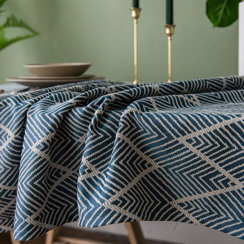 GIANTEX Wave Водонепроницаемая Декоративная скатерть для стола прямоугольная