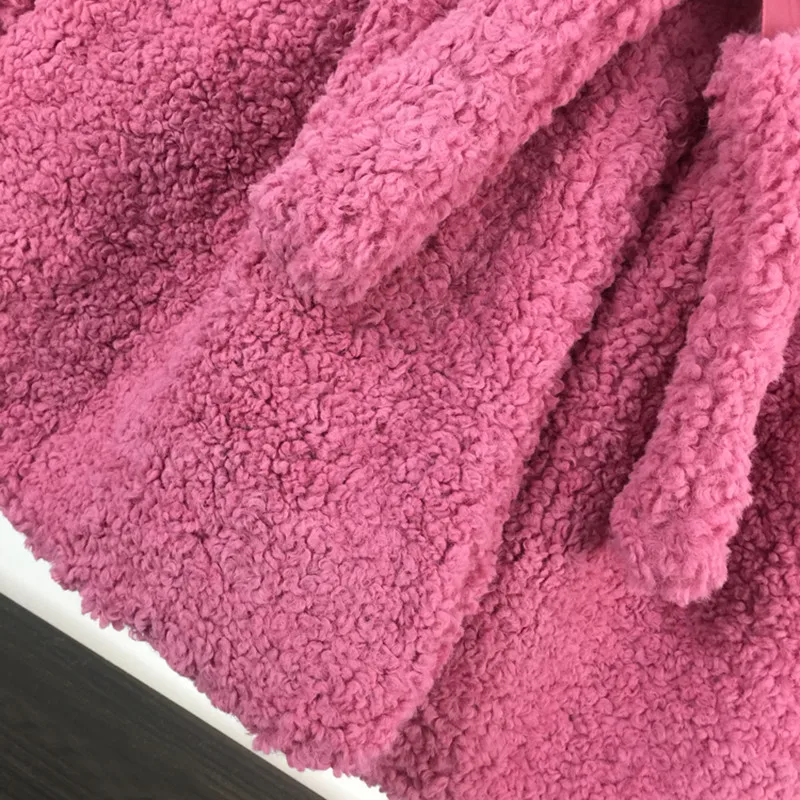 Плюшевое пальто BLLOCUE в форме кокона шерстяное зимнее модное корейское с поясом