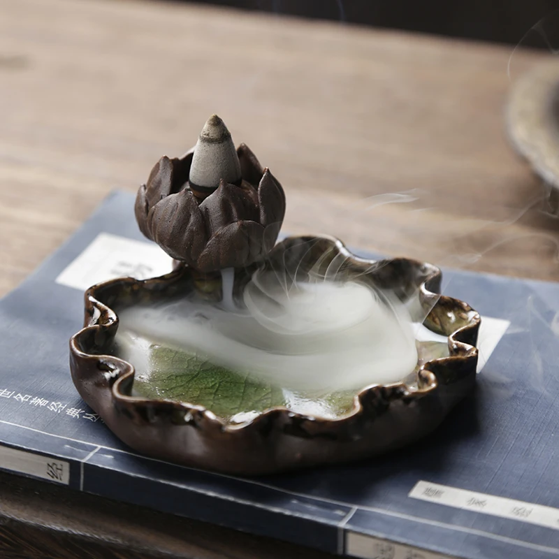 

Lotus Ceramic Insence Burner Holder Aroma Diffuser Zen Incence Holder Pocelain Spa Room Decor Incensario Home Decoration EB50XX