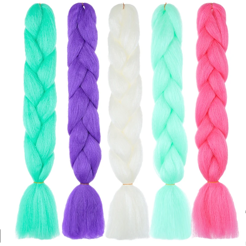 

Beyond 100g 24Inch Luminous Single Ombre Color Glowing For Hair Wholesale Synthetic Hair Extension Twist Jumbo Braiding Hair