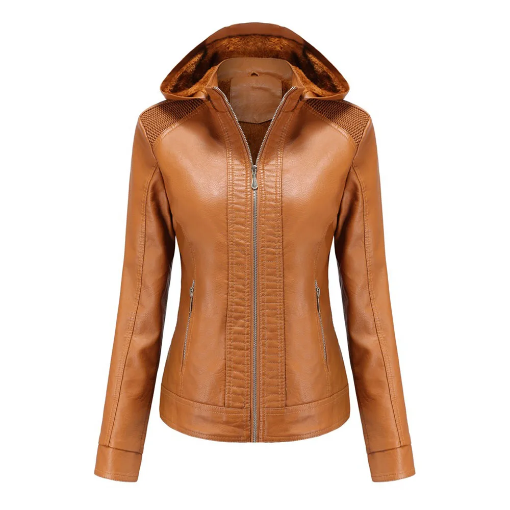 

PU Jacket Women New Short Soft Leather Jacket Women Fashion Motorcycle PU Leather Jacket Ladies Basic Street Coat