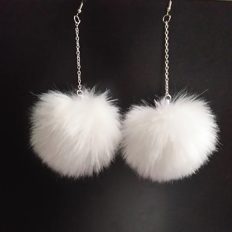 

Серьги-подвески женские из искусственного меха, с помпонами