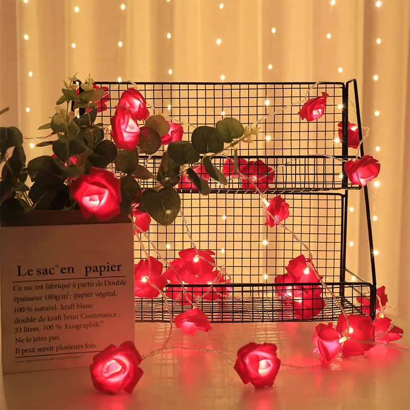 

6M 40Led Party Decorations Led Lights Rose Color Warm Lights Romantic Wedding Valentine's Day Room Home Decor Birthday Gift