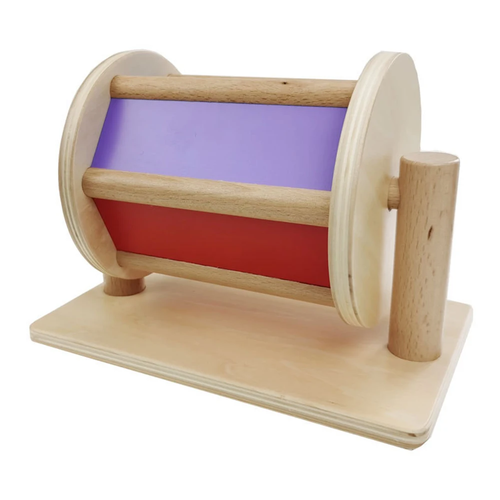 

Wooden Teaching Aid Early Educational Toy Colorful Textile Drum Development Children Infants Eye-hand Coordination