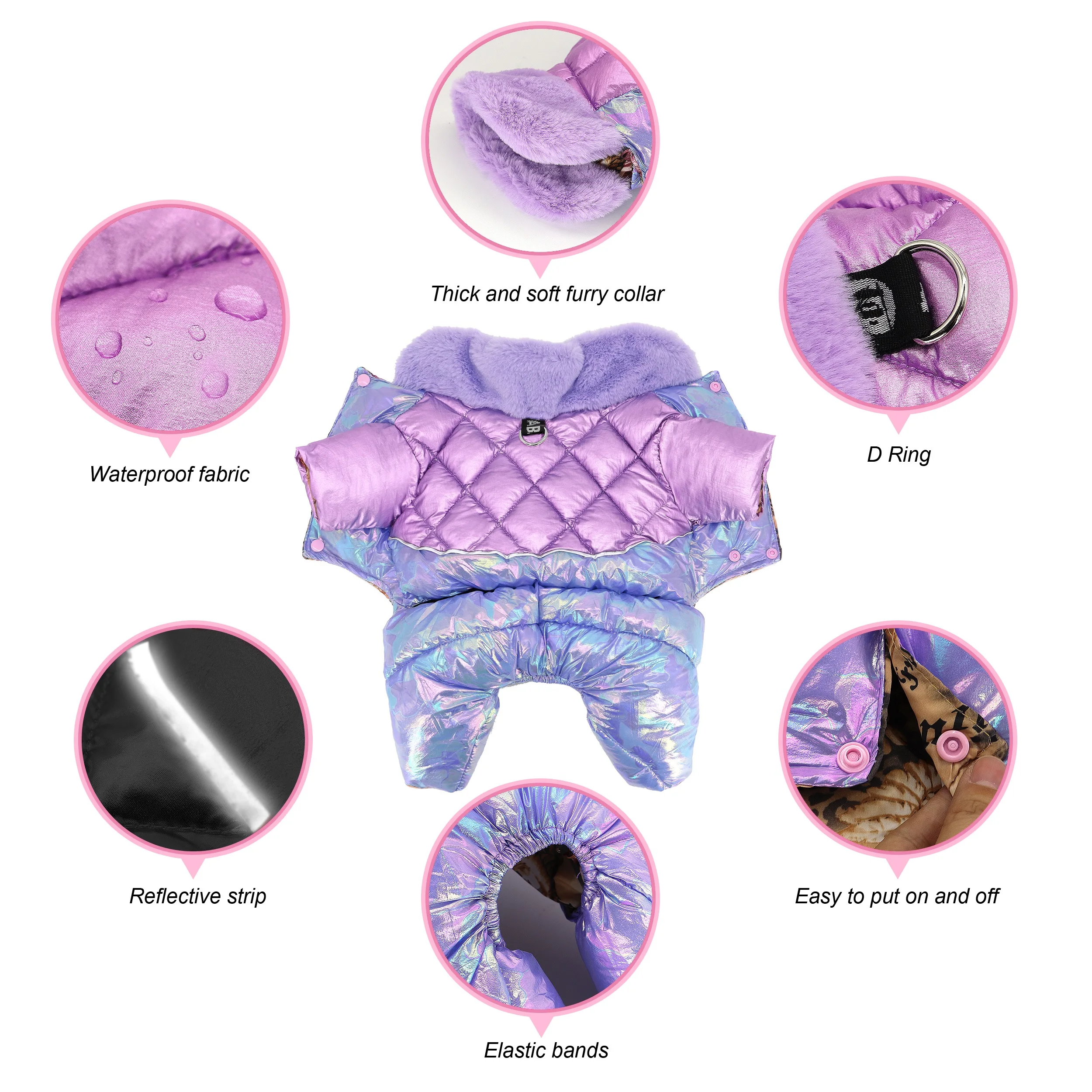 Толстая теплая одежда для домашних животных водонепроницаемая зимняя